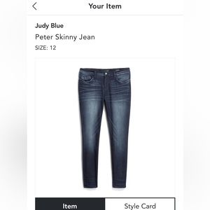 Stitch Fix Judy Blue size 12 jeans, inseam 30. low waisted, skinny jeans